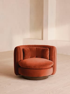 Vivienne Armchair - Velvet - Rust - Hover Image