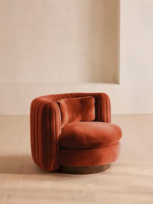 Vivienne Armchair - Velvet - Rust - Listing Image