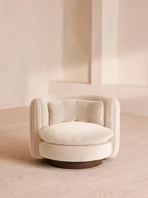 Vivienne Armchair - Velvet - Porcelain - US - Hover Image