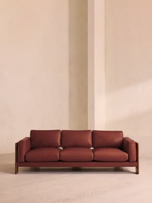 Marcia Three Seater Sofa - Leather - Sangria - Hover Image