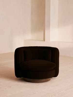 Vivienne Armchair - Velvet - Chocolate - Hover Image