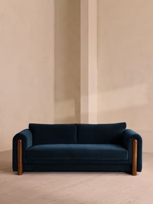 Farrell Three Seater Sofa - Velvet - Royal Blue - Hover Image