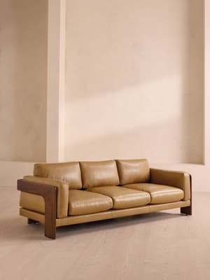 Marcia Three Seater Sofa - Leather - Honey - US - Listing Image