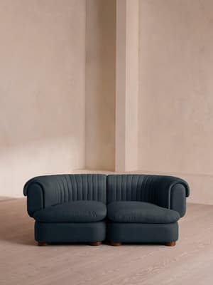 Rava Modular Sofa - Three Seater - Linen - Prussian Blue - Hover Image