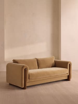 Faarell Three Seater Sofa - Velvet - Camel - Listing Image