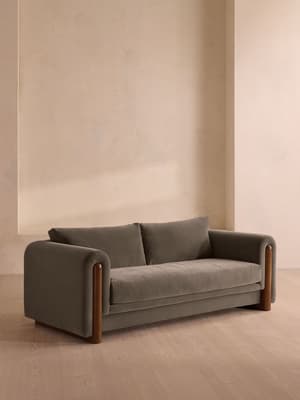 Farrell Three Seater Sofa - Velvet - Taupe - Listing Image