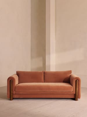 Farrell Three Seater Sofa - Velvet - Antique Rose - Hover Image