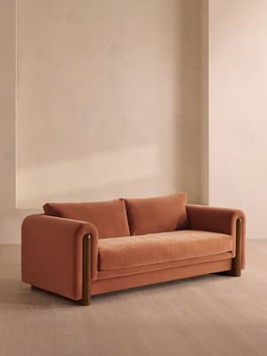 Farrell Three Seater Sofa - Velvet - Antique Rose - Listing Image