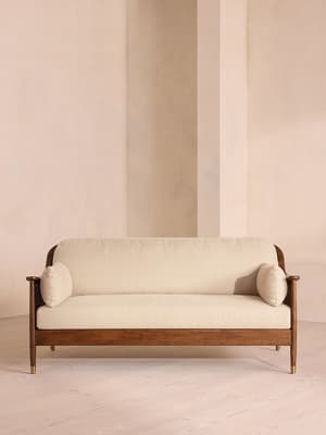Atlanta Three Seater Sofa - Linen - Bisque - Hover Image