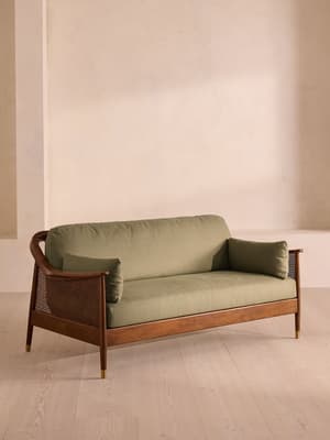 Atlanta Three Seater Sofa - Linen - Sage - Listing Image