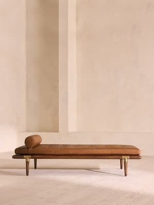 Theodore Daybed - Leather - Chestnut - Hover Image