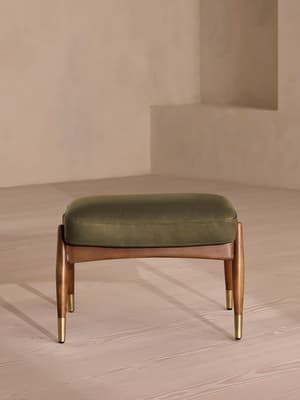 Theodore Footstool - Leather - Moss - UK - Hover Image