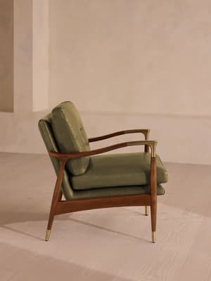 Theodore Armchair - Leather - Moss - US - Hover Image