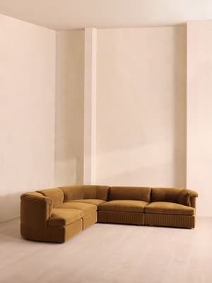 Oona Modular Sofa - Corner Sofa - Velvet Mustard UK - Hover Image