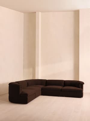 Oona Modular Sofa - Corner Sofa - Velvet - Chocolate UK - Hover Image