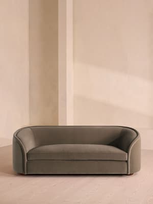 Conall Three Seater Sofa - Velvet - Taupe - Hover Image