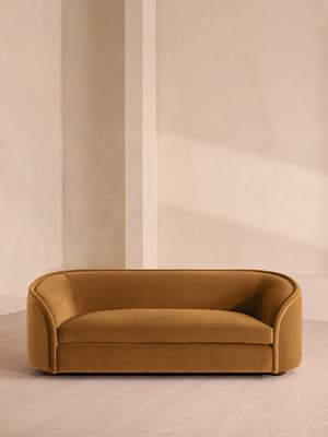 Conall Three Seater Sofa - Velvet - Mustard - US - Hover Image