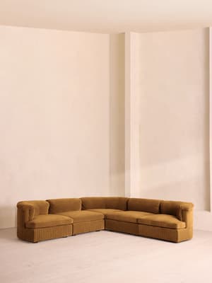 Oona Sectional Sofa - Corner Sofa - Velvet Mustard - US - Listing Image