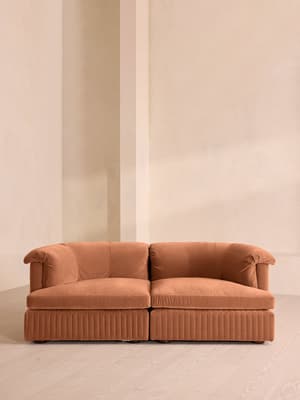 Oona Sectional Sofa - Three Seater - Velvet Antique Rose - US - Hover Image