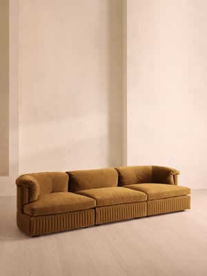 Oona Modular Sofa - Four Seater - Velvet Mustard UK - Hover Image