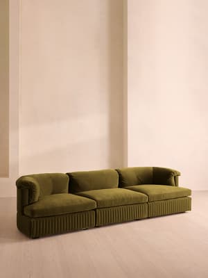 Oona Modular Sofa - Four Seater - Velvet Olive UK - Listing Image