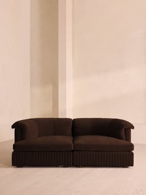 Oona Modular Sofa - Three Seater - Velvet - Chocolate UK - Hover Image
