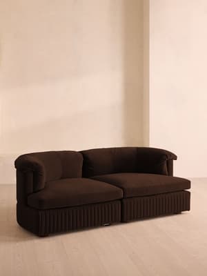 Oona Modular Sofa - Three Seater - Velvet - Chocolate UK - Listing Image