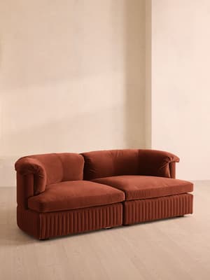 Oona Sectional Sofa - Three Seater - Velvet Rust - US - Listing Image