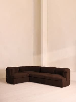 Oona Modular Sofa - L-Shape Sofa - Velvet - Chocolate UK - Listing Image