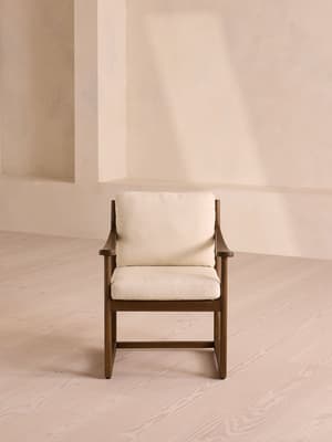 Morena Outdoor Dining Chair - Off White - Hover Image