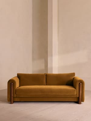 Farrell Three Seater Sofa - Velvet - Mustard - Listing Image