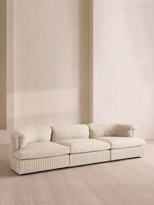 Oona Sectional Sofa - Four Seater - Linen - Bisque - US - Hover Image