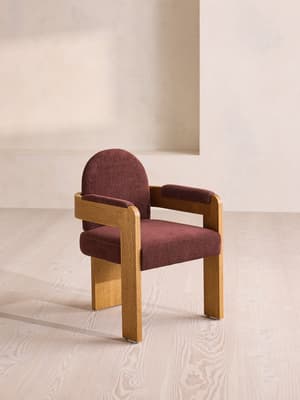 Emerson Dining Chair - Linen Chenille - Bordeaux - UK - Hover Image