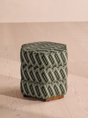 Lyla Footstool - Olive Vende Jacquard - UK - Hover Image