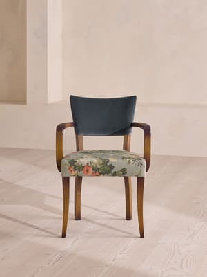 Molina Dining Armchair - Skylar Print - Grey Blue Velvet - US - Hover Image