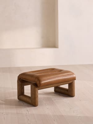Drew Footstool - Leather - Chestnut US - Listing Image