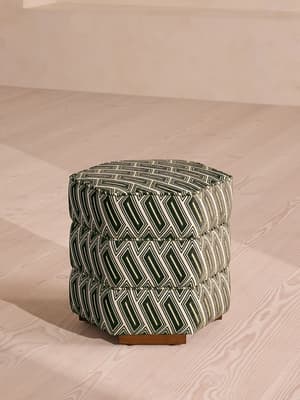 Lyla Footstool - Olive Vende Jacquard - US - Listing Image