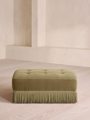 Elowen Ottoman - Velvet - Lichen - US - Hover Image