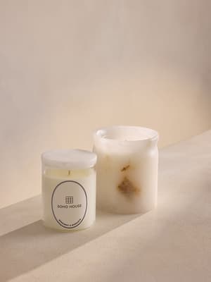 Bergamot & Mandarin Zest Alabaster Marble Candle & Refill Bundle - Listing Image