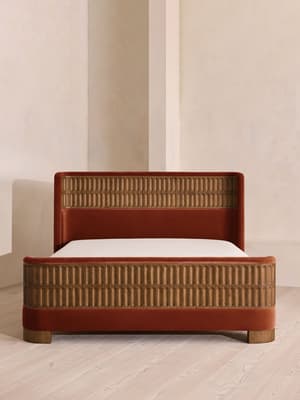 Devon Bed - King - Velvet - Rust - Hover Image