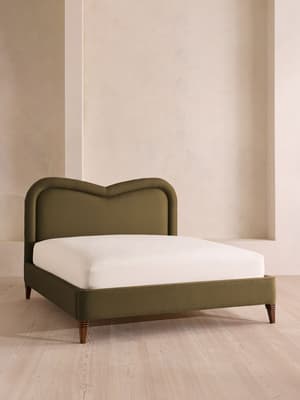 Keira Bed - King - Linen - Olive - UK - Listing Image