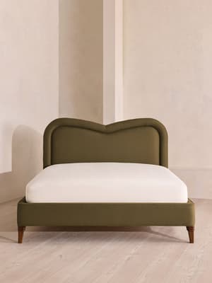 Keira Bed - King - Linen - Olive - UK - Hover Image