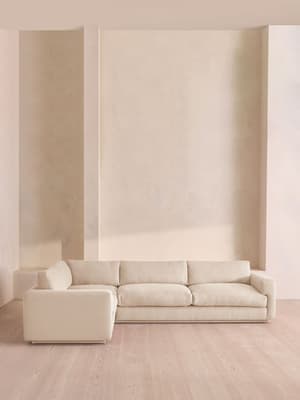 Mossley Left L-Shape Sofa - Linen - Bisque - Hover Image