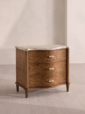 Valerie Three Drawer Dresser - Arabescato Corchia Marble - Hover Image
