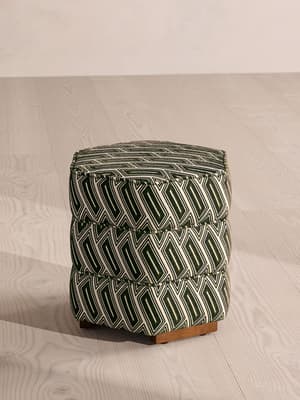 Lyla Footstool - Vende Jacquard - Olive - UK - Hover Image