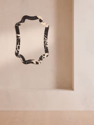 Hollis Wall Mirror - Black Bulgari Marble - Hover Image