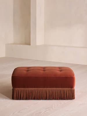 Elowen Ottoman - Velvet - Rust - UK - Hover Image