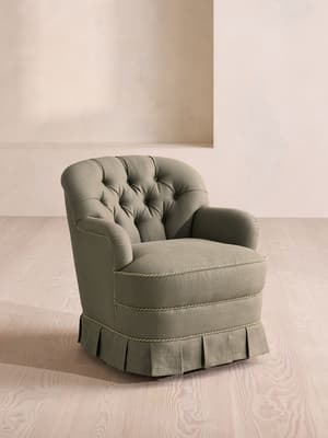 Rosie Armchair - Linen - Sage - UK - Hover Image
