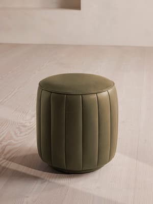 Romi Footstool - Moss Leather - UK - Listing Image