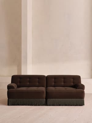 Elowen Modular Sofa - Three Seater - Velvet - Chocolate UK - Listing Image